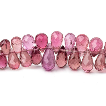 4-9mm Rubellite Tourmaline Faceted Tear Drop Beads 18 inch 264 pieces AAA (ONLINE ORDER ONLY)