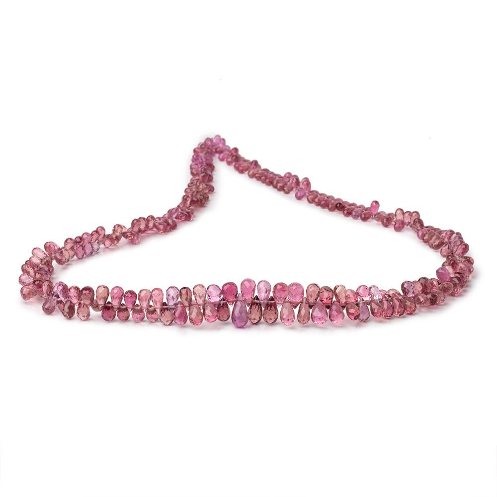 4-9mm Rubellite Tourmaline Faceted Tear Drop Beads 18 inch 264 pieces AAA (ONLINE ORDER ONLY)