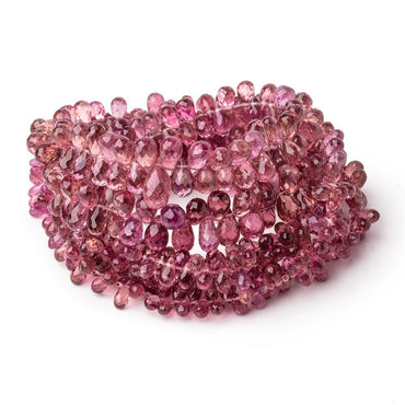 4-9mm Rubellite Tourmaline Faceted Tear Drop Beads 18 inch 264 pieces AAA (ONLINE ORDER ONLY)