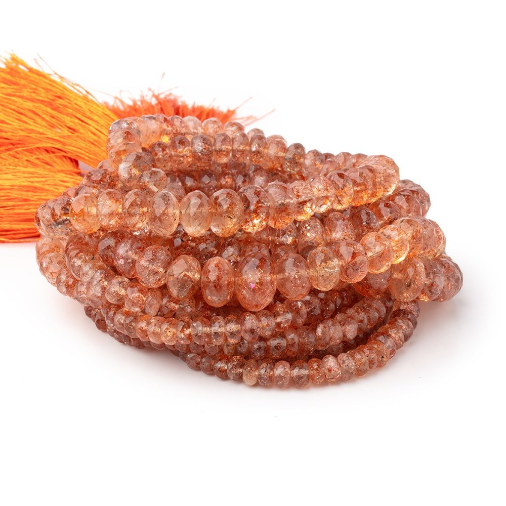 4-9mm Sunstone Faceted Rondelle Beads 18 inch 145 pieces AA (ONLINE ORDER ONLY)