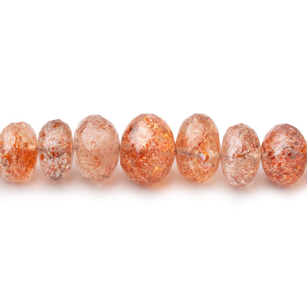 4-9mm Sunstone Faceted Rondelle Beads 18 inch 145 pieces AA (ONLINE ORDER ONLY)