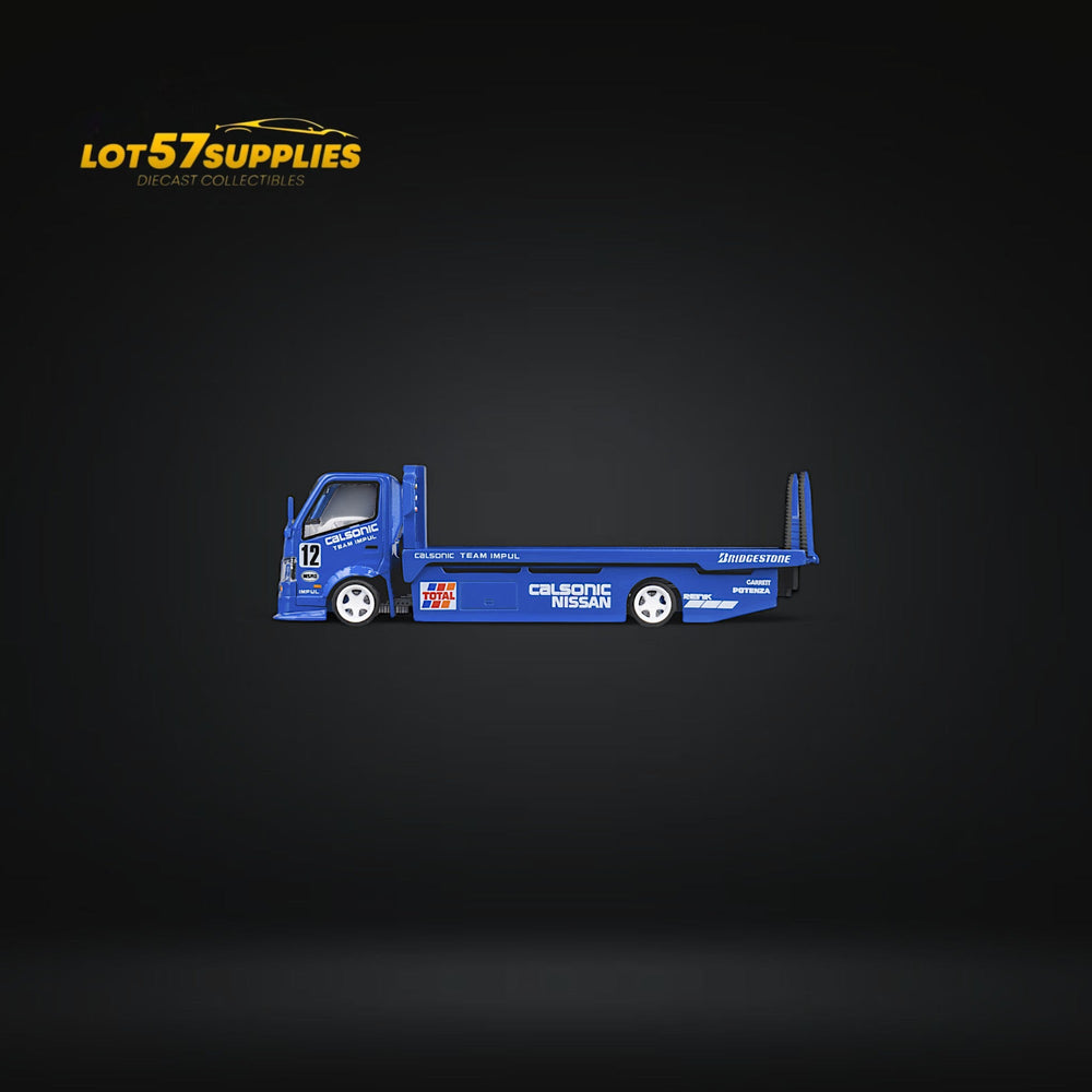 MicroTurbo HINO 300 Custom Truck Flatbed  Blue Calsonic Livery 1:64 (ONLINE ORDER ONLY)