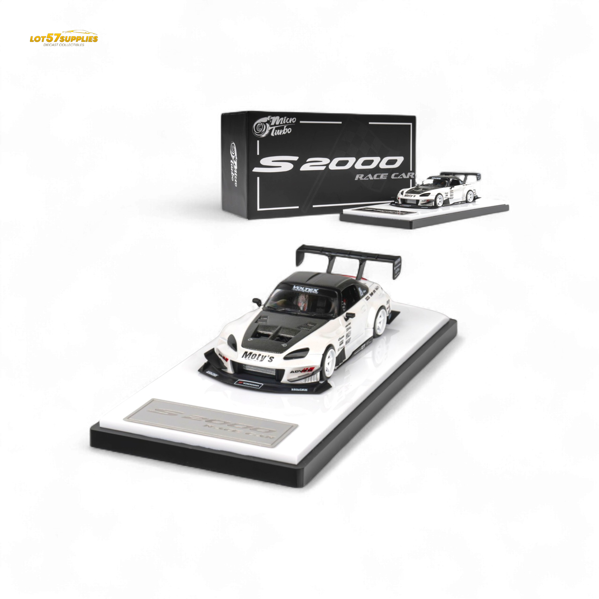 Microturbo Custom S2000 - Metallic White TOP FUEL 1:64 (ONLINE ORDER ONLY)
