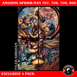 [4 PACK] AMAZING SPIDER-MAN #797, #798, #799, #800 UNKNOWN COMICS CONNECTING COVERS KIRKHAM 2018 (ONLINE ORDER ONLY)