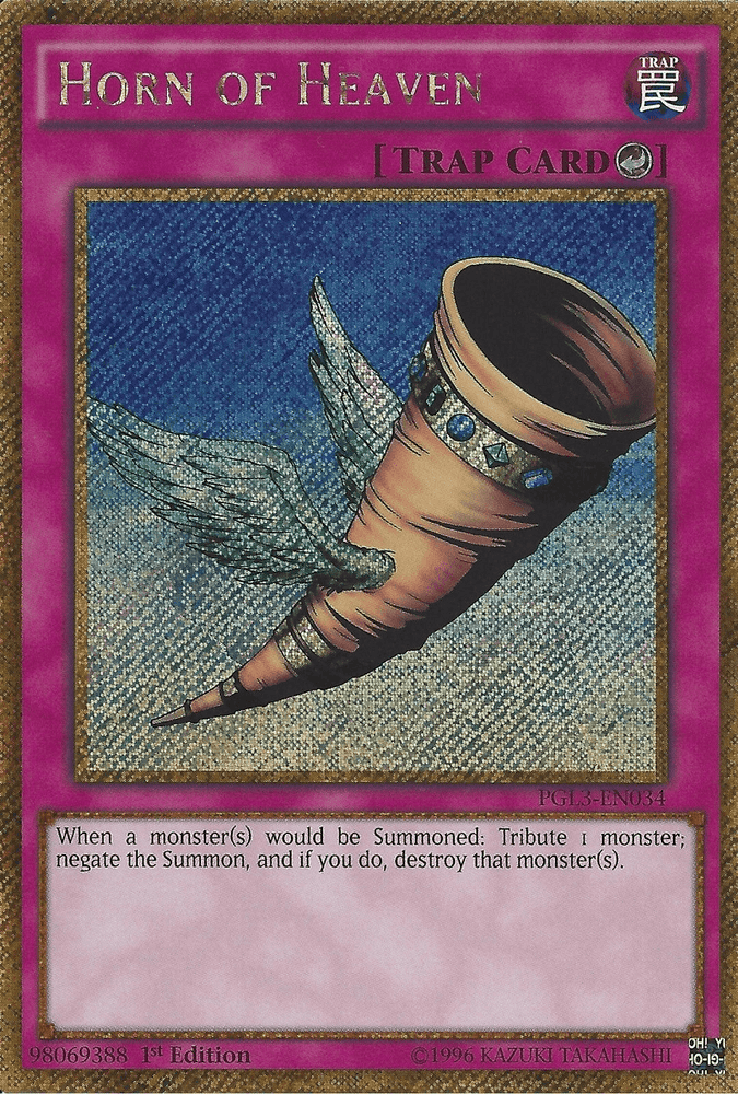 Horn of Heaven [PGL3-EN034] Gold Secret Rare (ONLINE ORDER ONLY)
