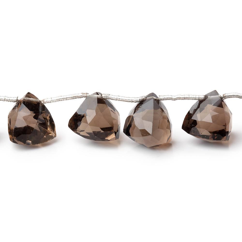 8-10mm Smoky Quartz Faceted Trillion Beads 7 inch 15 pieces (ONLINE ORDER ONLY)