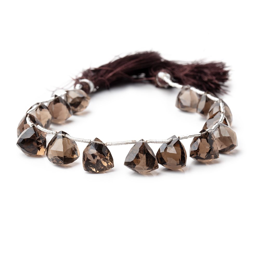 8-10mm Smoky Quartz Faceted Trillion Beads 7 inch 15 pieces (ONLINE ORDER ONLY)