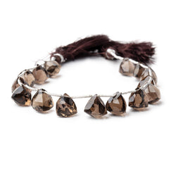 8-10mm Smoky Quartz Faceted Trillion Beads 7 inch 15 pieces (ONLINE ORDER ONLY)