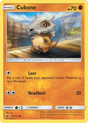 Cubone (52/111) [Sun & Moon: Crimson Invasion] (Online Only)