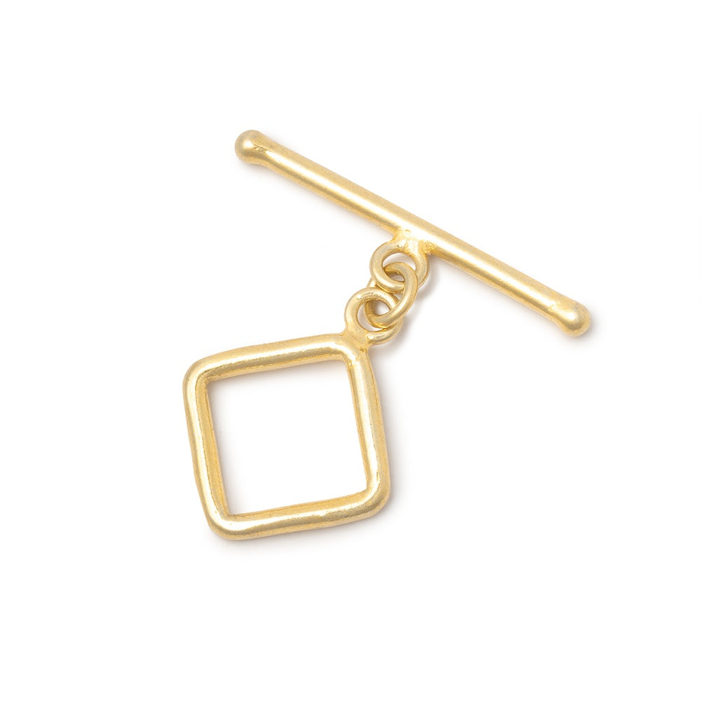 14mm Vermeil Toggle Plain Diamond Design 1 piece (ONLINE ORDER ONLY)