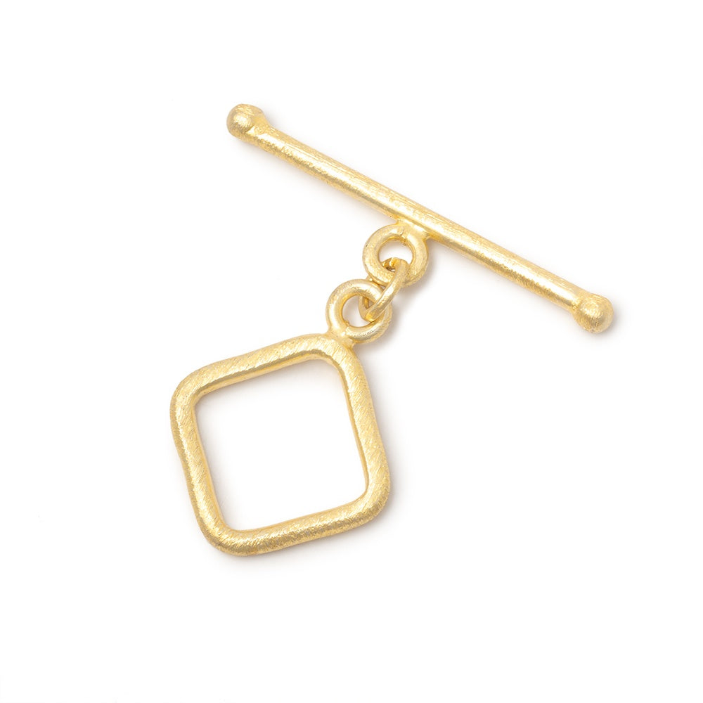 14mm Vermeil Brushed Toggle Diamond Design 1 piece (ONLINE ORDER ONLY)