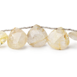 15-16mm Rutilated Quartz Faceted Heart Beads 6.5 inch 11 pieces (ONLINE ORDER ONLY)