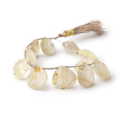 15-16mm Rutilated Quartz Faceted Heart Beads 6.5 inch 11 pieces (ONLINE ORDER ONLY)