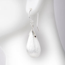 26x13mm Sterling Silver Plated Copper Bead Tear Drop Brushed Finish 2pcs (ONLINE ORDER ONLY)