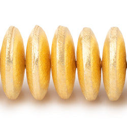 18mm 22kt Gold Plated Copper Brushed Disc 8 inch 33 Beads (ONLINE ORDER ONLY)