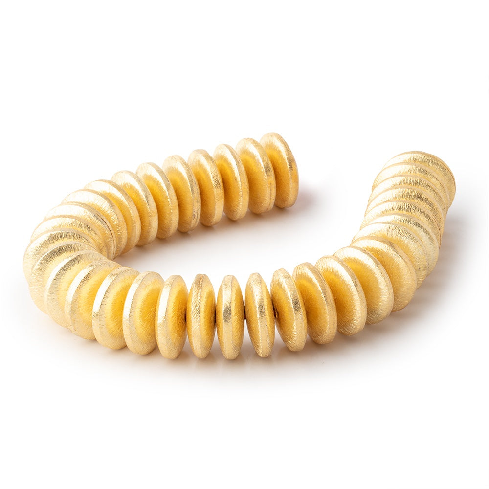 18mm 22kt Gold Plated Copper Brushed Disc 8 inch 33 Beads (ONLINE ORDER ONLY)