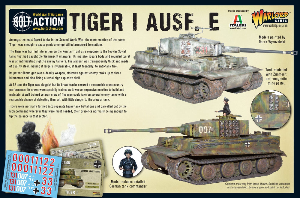 Bolt Action: Tiger I Ausf. E Heavy Tank (ONLINE ORDER ONLY)