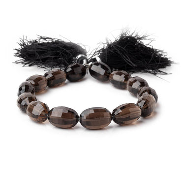 12x9-14x9mm Smoky Quartz Faceted Oval Beads 7.5 inch 14 pieces (ONLINE ORDER ONLY)