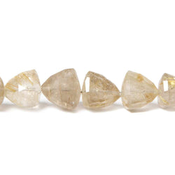 8-12mm Rutilated Quartz Straight Drilled Faceted Trillions 8.25 inch 23pcs (ONLINE ORDER ONLY)