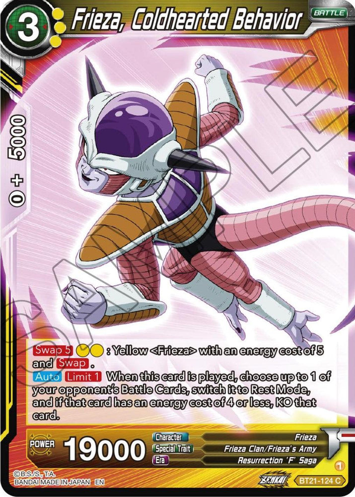 Frieza, Coldhearted Behavior (BT21-124) [Wild Resurgence] (ONLINE ORDER ONLY)