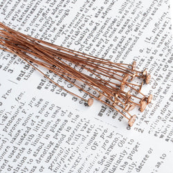 5x3mm 3 inch length Copper Headpin 26 gauge, Plain Pear Head, 22 pieces per bag (ONLINE ORDER ONLY)