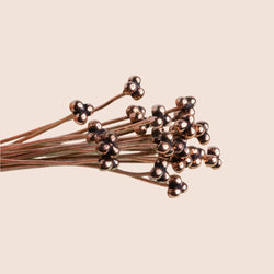 3" length Copper 3 Ball Design Headpin, 22 Guage 22 Pieces (ONLINE ORDER ONLY)