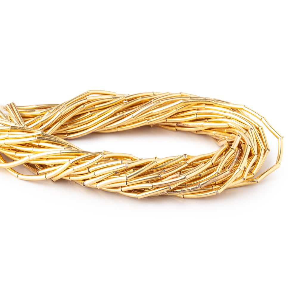10x1.5mm Vermeil Tube Beads 8 inch 20 pieces (ONLINE ORDER ONLY)