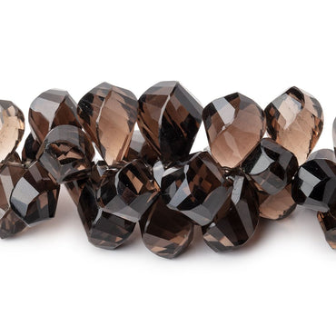 10x7-19x10mm Smoky Quartz Faceted Twist Beads 8 inch 69 pieces (ONLINE ORDER ONLY)