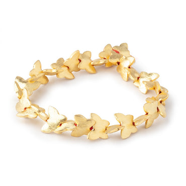 11mm 22kt Plated Copper Brushed Butterfly Bead 8 inch 30 pieces (ONLINE ORDER ONLY)