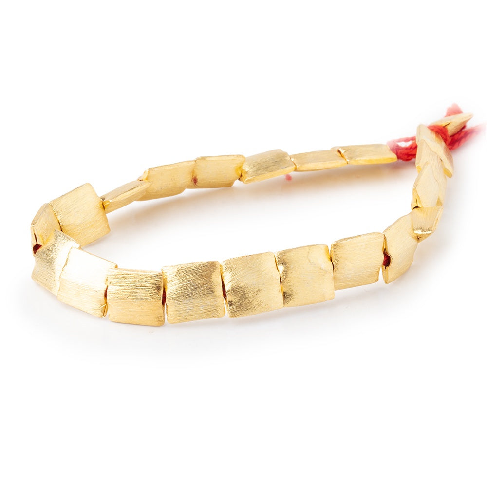 10mm 22kt Gold Plated Brushed Square Beads 8 inch 20 pieces (ONLINE ORDER ONLY)