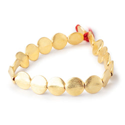 11mm 22kt Gold Plated Copper Brushed Coin 8 inch 19 Beads (ONLINE ORDER ONLY)