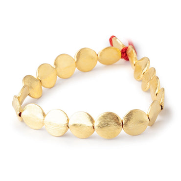 11mm 22kt Gold Plated Copper Brushed Coin 8 inch 19 Beads (ONLINE ORDER ONLY)