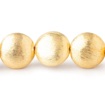 14mm 22kt Gold Plated Copper Brushed Puffy Coin 8 inch 15 Beads (ONLINE ORDER ONLY)