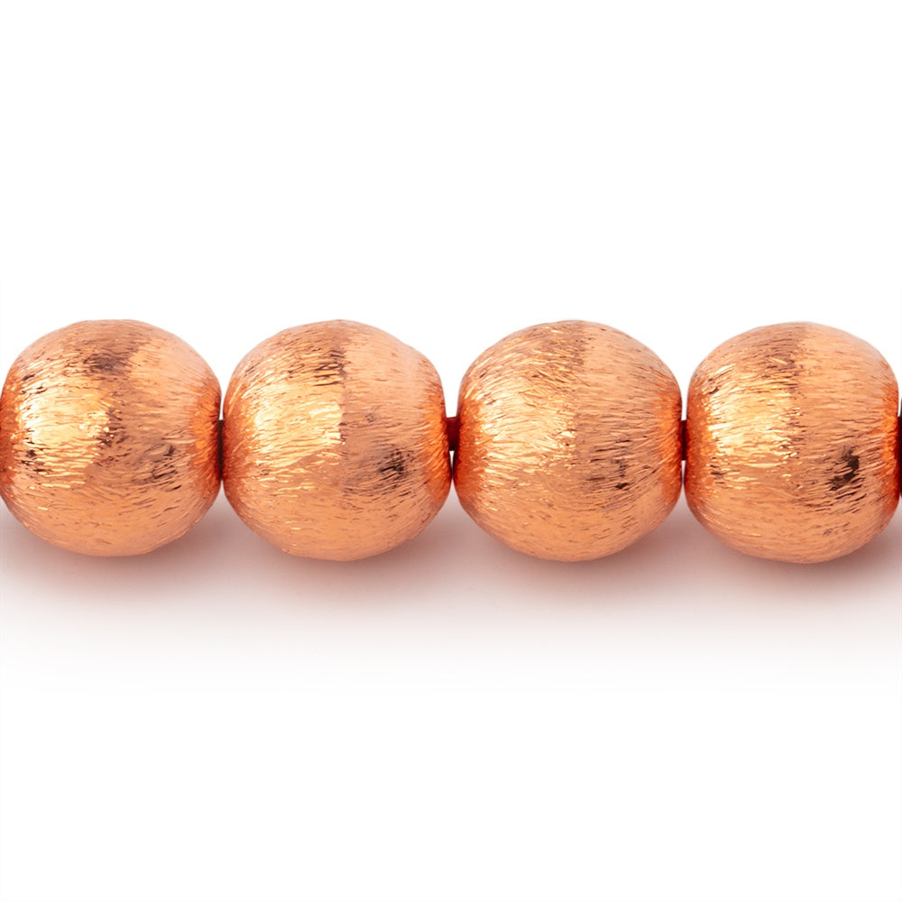 9mm Copper Brushed Round Beads 8 inch 24 pieces (ONLINE ORDER ONLY)