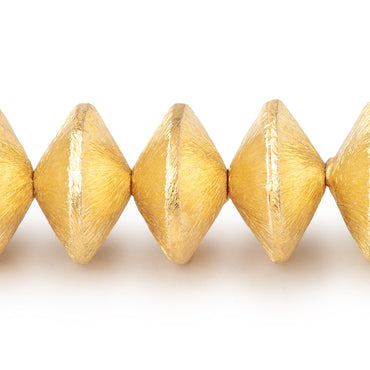 12mm 22kt Gold Plated Copper Disc Brushed Beads 8 inch 26 pieces (ONLINE ORDER ONLY)
