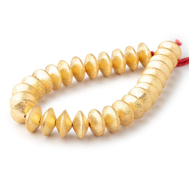 12mm 22kt Gold Plated Copper Disc Brushed Beads 8 inch 26 pieces (ONLINE ORDER ONLY)