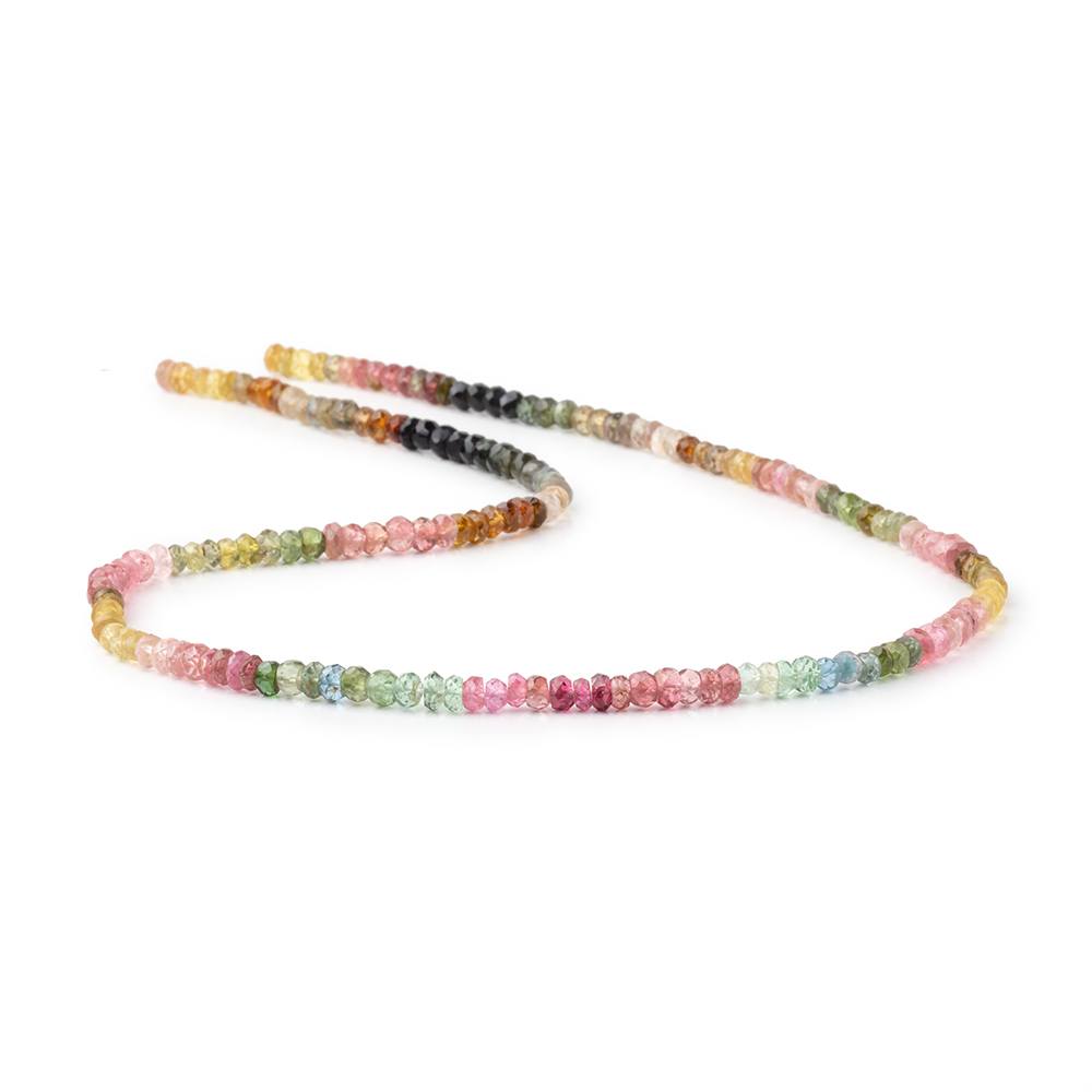 4mm Multi Tourmaline Faceted Rondelle Beads 17 inches 172 pieces (ONLINE ORDER ONLY)