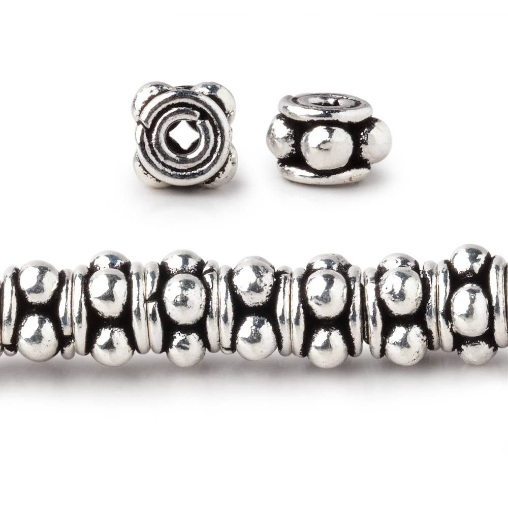 7x5mm Antiqued Sterling Silver Plated Copper Spacers 8 inch 41 Beads (ONLINE ORDER ONLY)