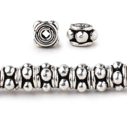 7x5mm Antiqued Sterling Silver Plated Copper Spacers 8 inch 41 Beads (ONLINE ORDER ONLY)