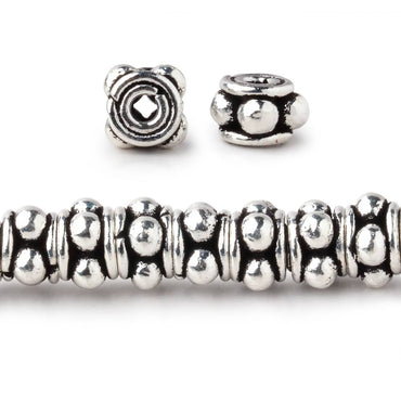 7x5mm Antiqued Sterling Silver Plated Copper Spacers 8 inch 41 Beads (ONLINE ORDER ONLY)