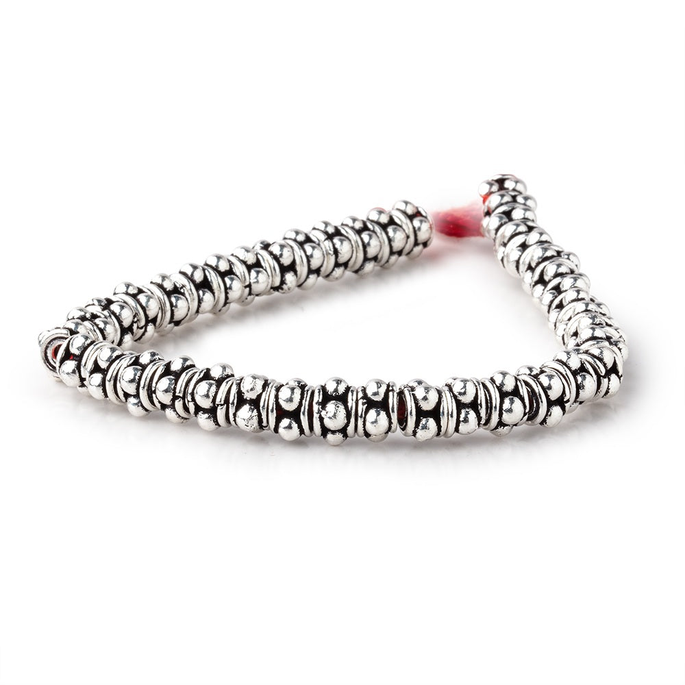 7x5mm Antiqued Sterling Silver Plated Copper Spacers 8 inch 41 Beads (ONLINE ORDER ONLY)