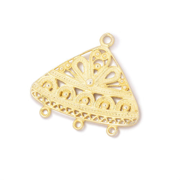 20x29mm Vermeil Triangular Filigree 3 Ring Charm 1 piece (ONLINE ORDER ONLY)