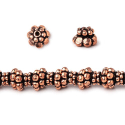 6x4mm Antiqued Copper Bead Caps 8 inch 54 pieces (ONLINE ORDER ONLY)