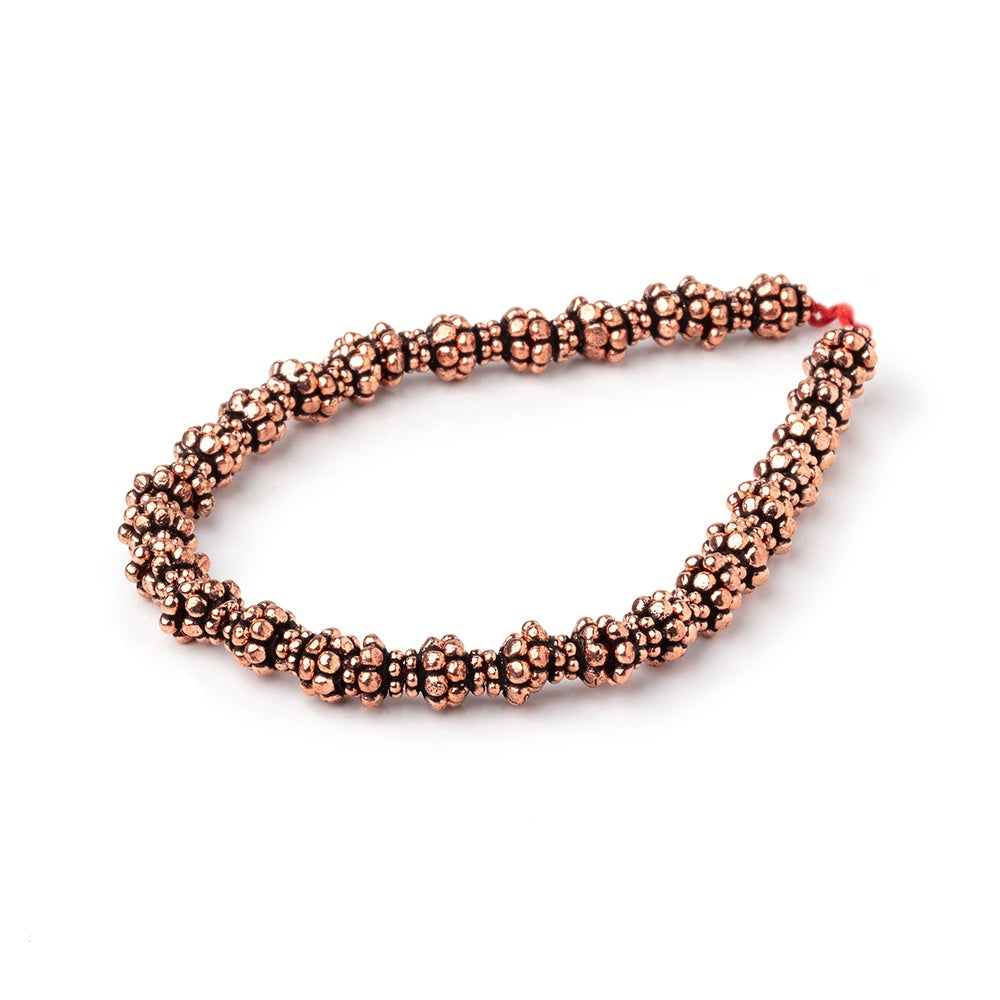6x4mm Antiqued Copper Bead Caps 8 inch 54 pieces (ONLINE ORDER ONLY)