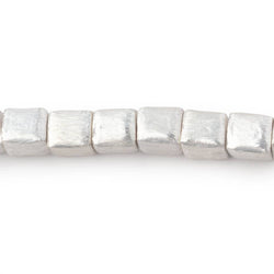 6mm Silver Plated Brushed Cube Beads 8 inch 30 pieces (ONLINE ORDER ONLY)