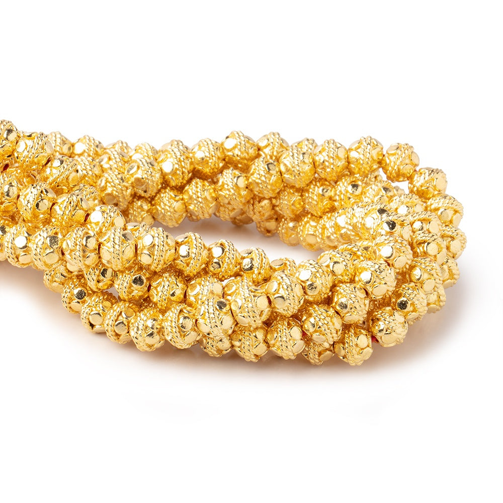 6mm 22kt Gold Plated Copper Round Bali Design 8 inch 33 pieces (ONLINE ORDER ONLY)