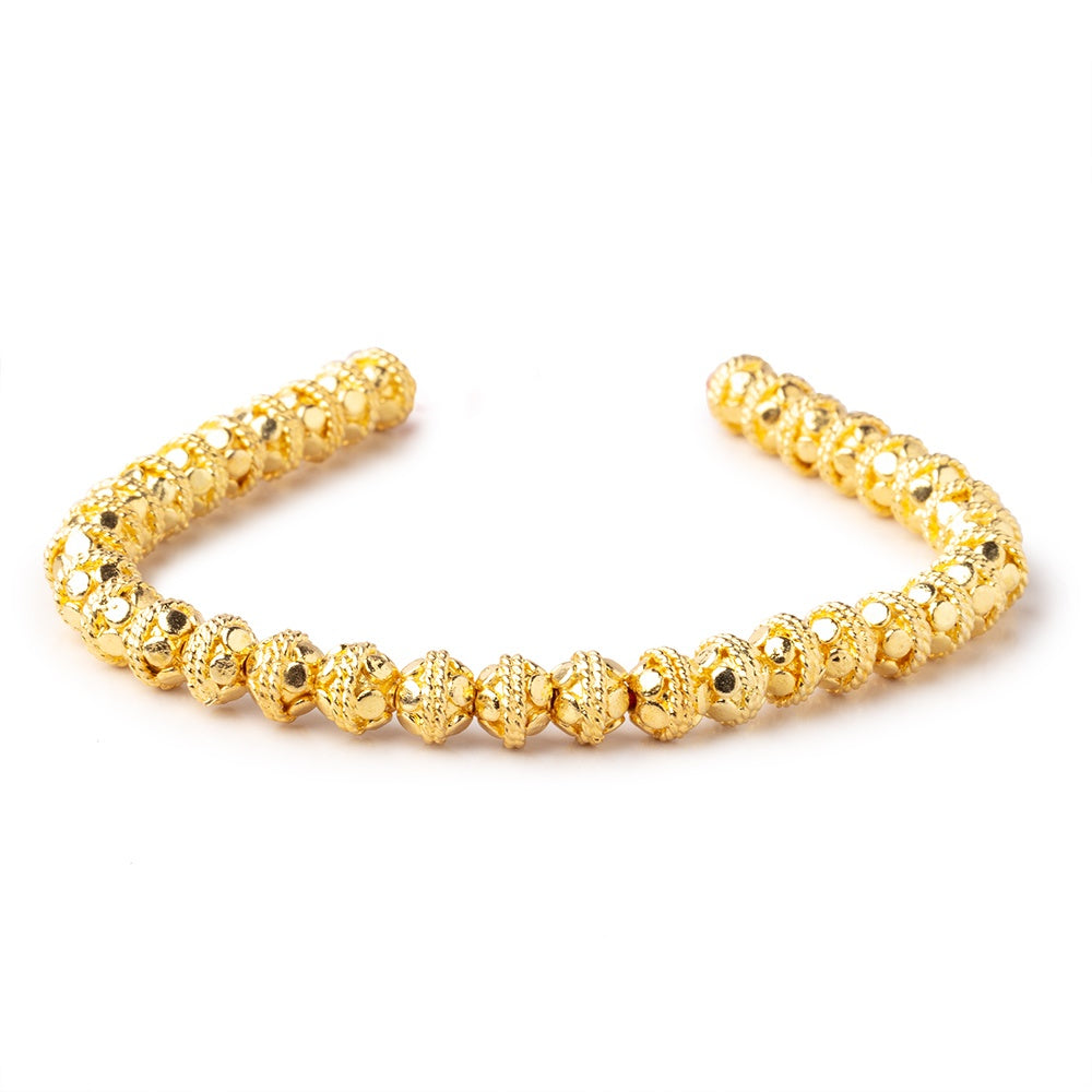 6mm 22kt Gold Plated Copper Round Bali Design 8 inch 33 pieces (ONLINE ORDER ONLY)