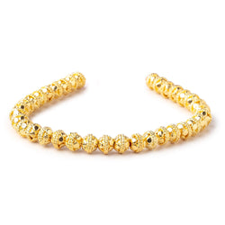 6mm 22kt Gold Plated Copper Round Bali Design 8 inch 33 pieces (ONLINE ORDER ONLY)