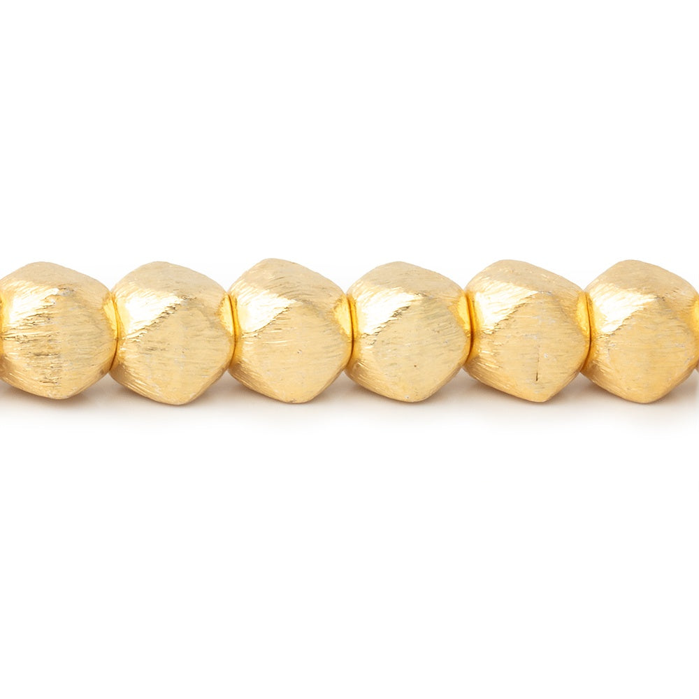 6mm Brushed Faceted Nugget Beads 8 inch 34 pieces (ONLINE ORDER ONLY)