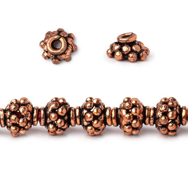 7x4mm Antiqued Copper Bead Caps 8 inch 56 pieces (ONLINE ORDER ONLY)